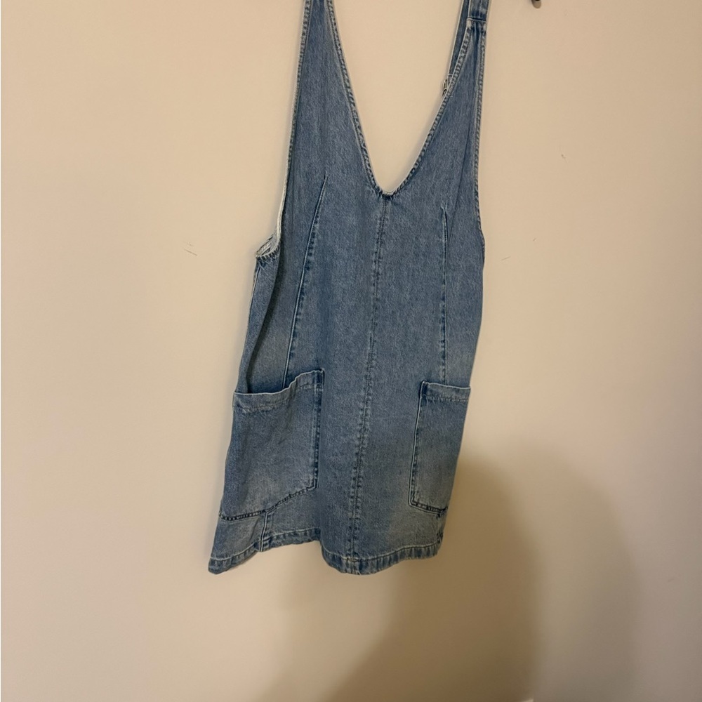 Free People high roller Washed Denim Pinafore - Picture 3 of 4